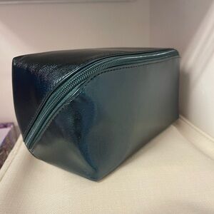 Men's Blue Leather look Toiletry Bag